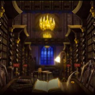 Harry Potter library wallpaper