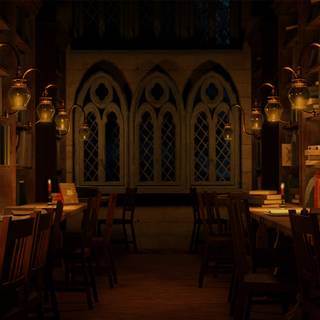 Harry Potter library wallpaper