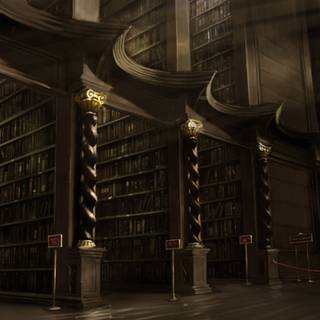 Harry Potter library wallpaper