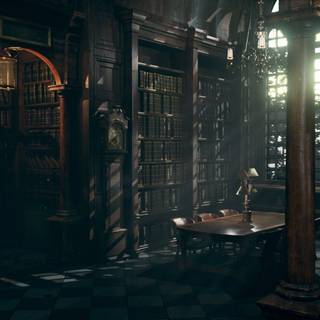 Harry Potter library wallpaper