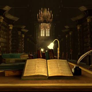 Harry Potter library wallpaper