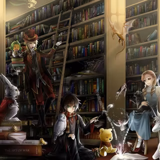 Harry Potter library wallpaper