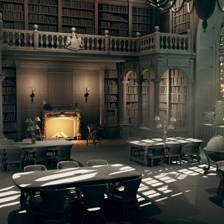 Harry Potter library wallpaper