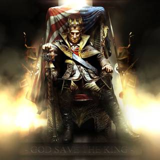 King on throne wallpaper