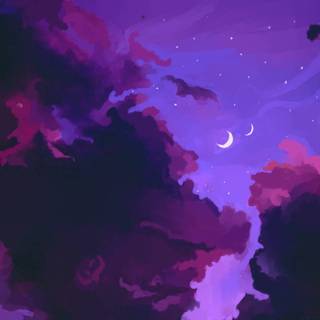 Black and purple anime sky wallpaper