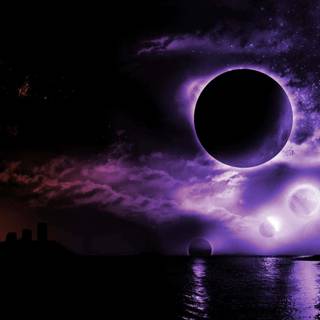 Black and purple anime sky wallpaper
