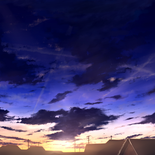 Black and purple anime sky wallpaper