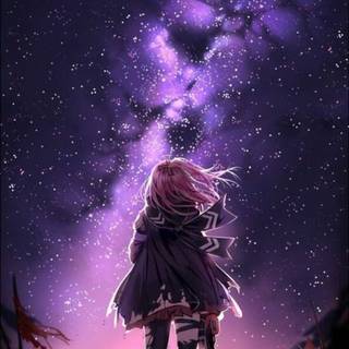 Black and purple anime sky wallpaper