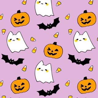 Kawaii Halloween phone wallpaper