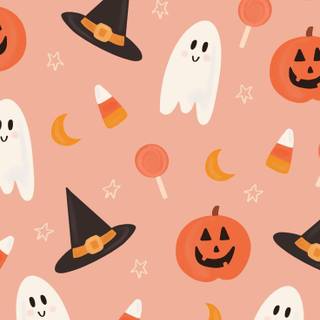 Kawaii Halloween phone wallpaper