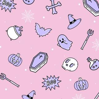 Kawaii Halloween phone wallpaper