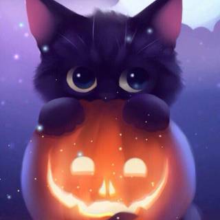 Kawaii Halloween iPhone wallpaper