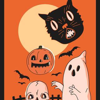 Kawaii Halloween iPhone wallpaper