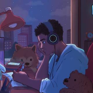 Lofi study 4k wallpaper
