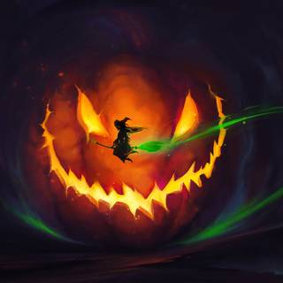 Witchy Halloween 4k wallpaper
