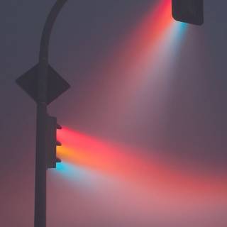 Street lamp in fog iPhone wallpaper