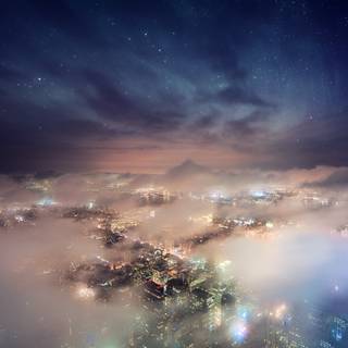 Night fog 4k wallpaper