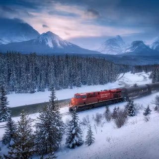 Winter trains wallpaper