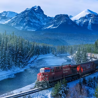 Winter trains wallpaper