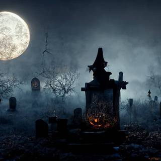 Halloween graveyard PC wallpaper