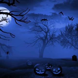 Halloween graveyard PC wallpaper