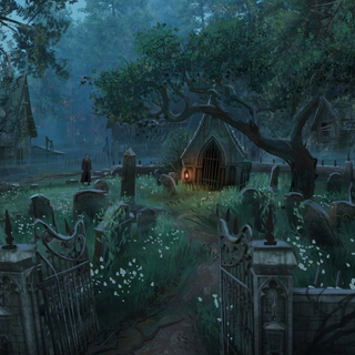 Halloween graveyard PC wallpaper