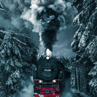 Winter trains wallpaper