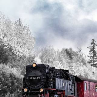 Winter trains wallpaper