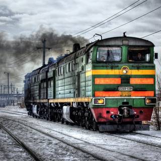 Winter trains wallpaper