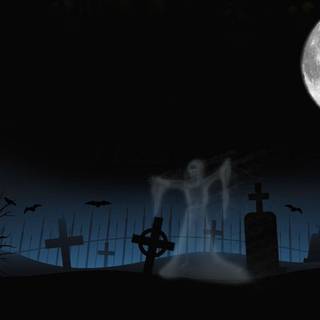 Halloween graveyard PC wallpaper