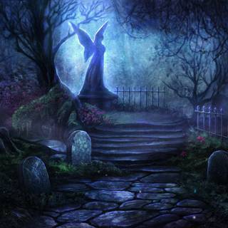 Halloween graveyard PC wallpaper