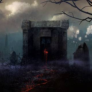 Halloween graveyard PC wallpaper
