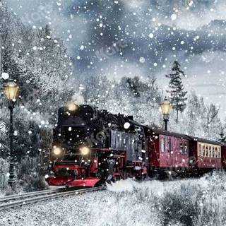 Winter trains wallpaper
