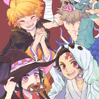 Demon Slayer Halloween phone wallpaper