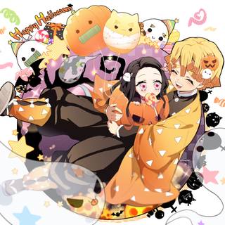 Halloween Demon Slayer computer wallpaper