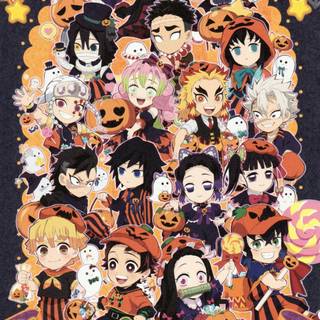Demon Slayer Halloween phone wallpaper