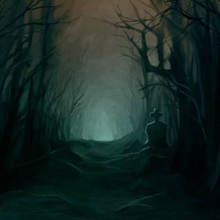 Dark forest Halloween wallpaper
