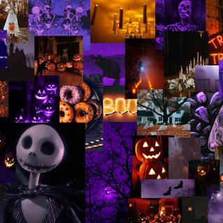 Purple orange Halloween wallpaper