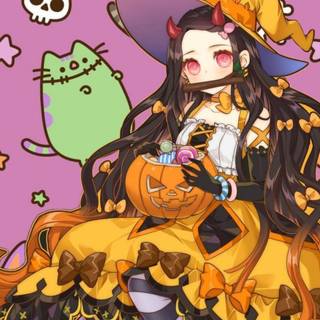 Demon Slayer Halloween phone wallpaper