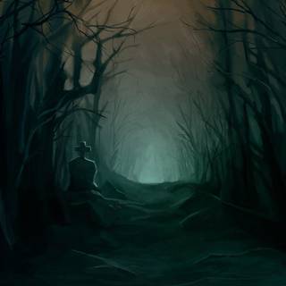 Dark forest Halloween wallpaper