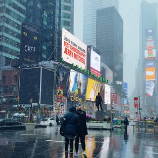 Time Square winter wallpaper