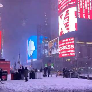 Time Square winter wallpaper