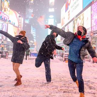 Time Square winter wallpaper