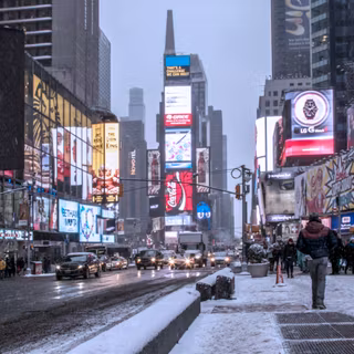 Time Square winter wallpaper