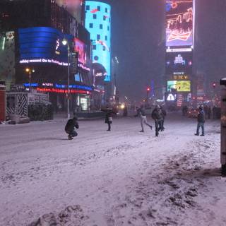 Time Square winter wallpaper