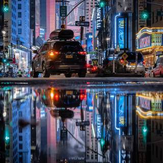 Time Square winter wallpaper