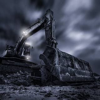 4k excavator wallpaper