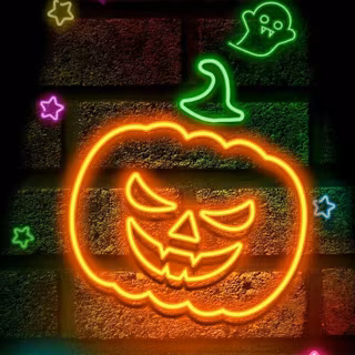 Halloween aesthetic neon wallpaper