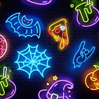 Halloween aesthetic neon wallpaper
