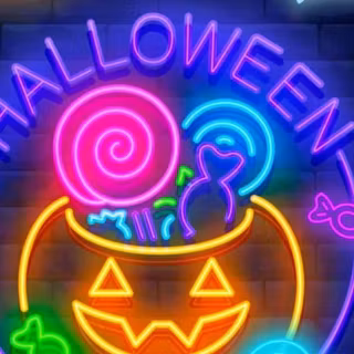 Halloween aesthetic neon wallpaper